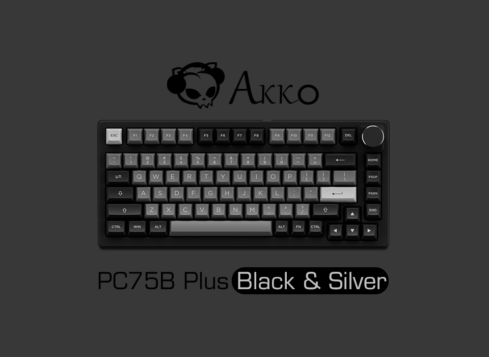 Bàn phím cơ AKKO PC75B Plus Black & Silver Wireless Akko CS Jelly Black switch